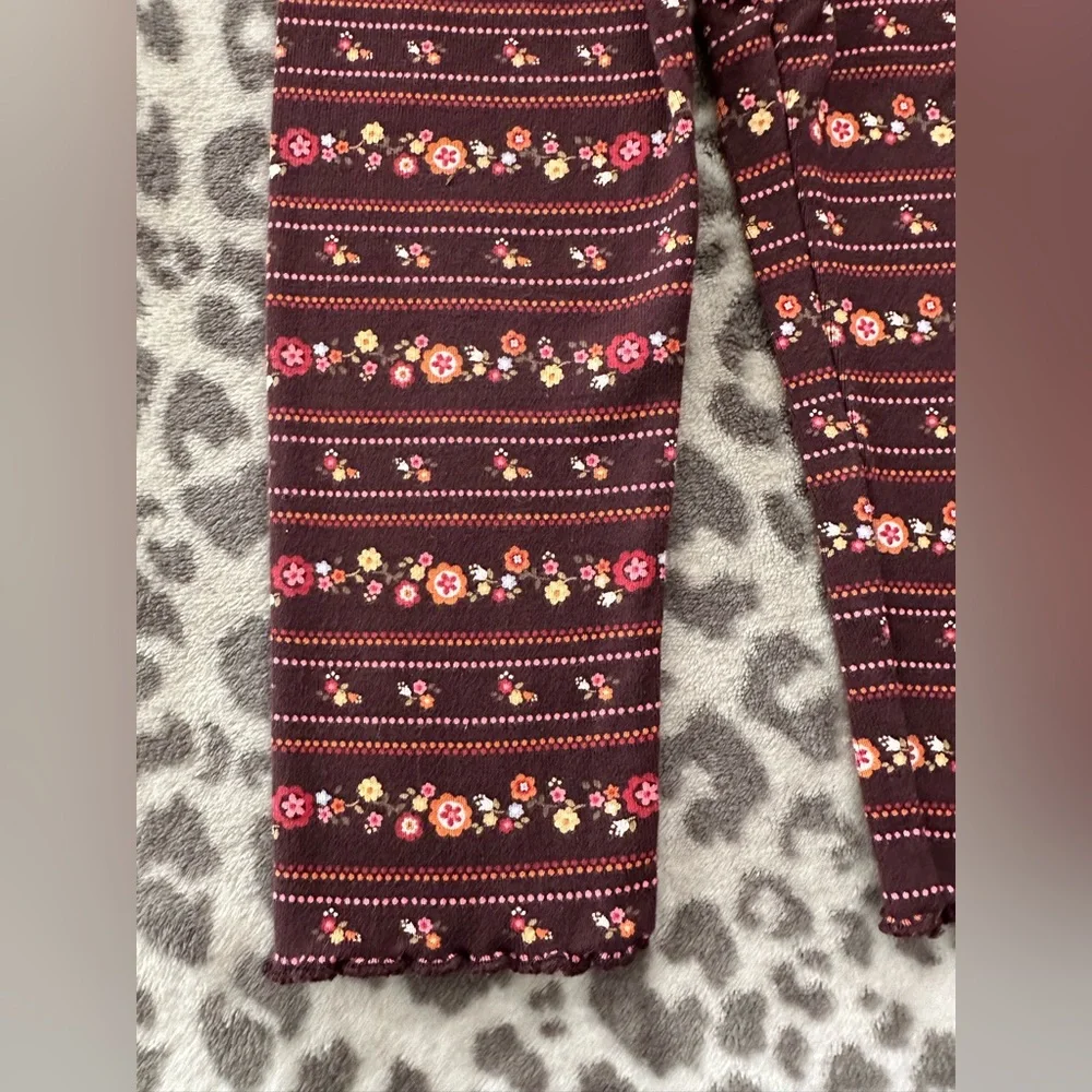 2006 NWOT Gymboree Floral Print Leggings in Brown Size 18-24 months Girls